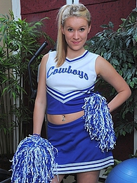 CrocoBabes presents: Cheerleader Kristi Kay drops pompoms and gets naked