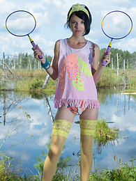 CrocoBabes presents: Stunning skinny teen plays around with her body on the lap of nature with the blue sky complimenting her beauty.