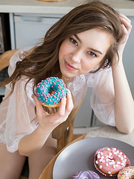 CrocoBabes presents: If you are a fan of skinny girls, check out how this cute little doll poses and teases totally naked in the kitchen.