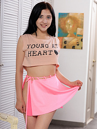 CrocoBabes presents: Admirable teen girl strips nude exposing her amazing body, perfect tits and hot tight pussy
