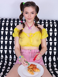 CrocoBabes presents: Brunette girl spends many hours posing nude at home and enjoying each second of doing it