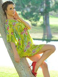 CrocoBabes presents: Beautiful american cutie Malena Morgan flaunts her sexy butt and plays with a vibrator outdoors